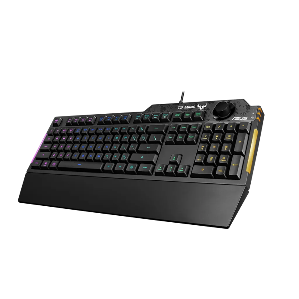 ASUS TUF Gaming K1 RGB keyboard with dedicated volume knob