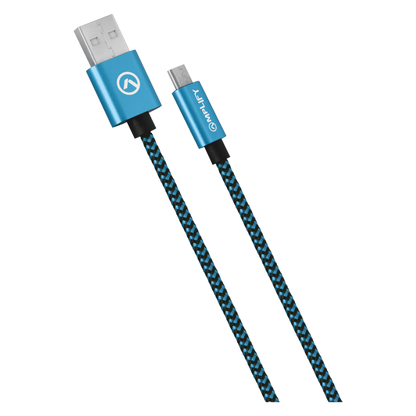 Amplify Linked series Micro USB braided cable - 2meter - black/blue