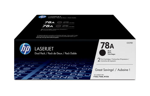 HP 78a Black Toner Cartridge Dual Pack