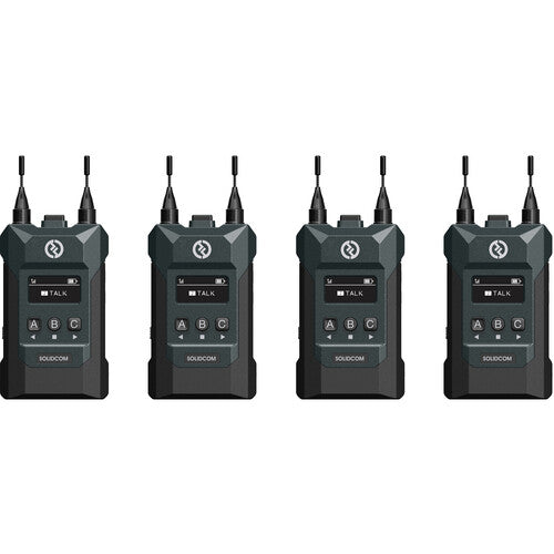 Hollyland Solidcom M1-4BP Full-Duplex Wireless Intercom Solution - Station with 4 Beltpacks and LEMO Headsets (1.9 GHz)