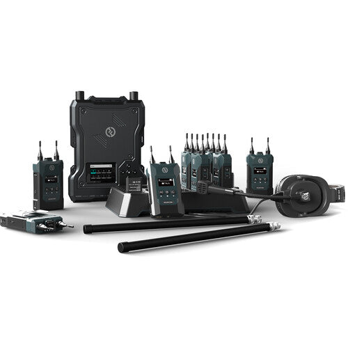 Hollyland Solidcom M1-8BP Full-Duplex Wireless Intercom Solution - Station with 8 Beltpacks and LEMO Headsets (1.9 GHz)