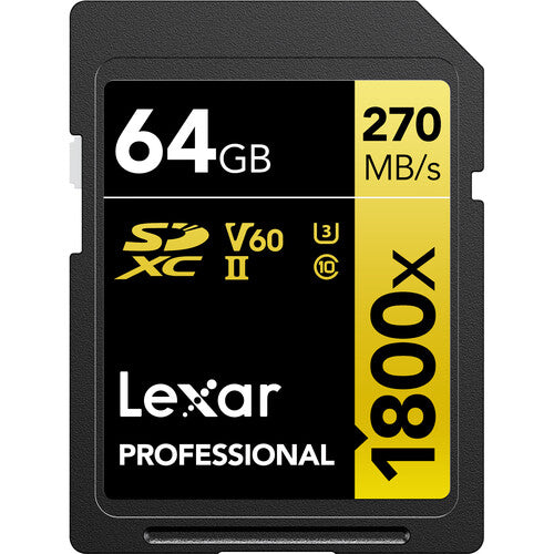 Lexar 64GB SD Gold 1800x Memory Card