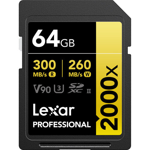 Lexar 64GB SD Pro Gold 2000x Memory Card