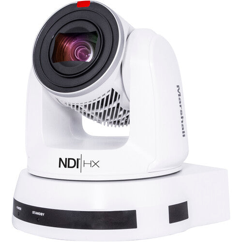 Marshall 4K (UHD30) NDI PTZ Camera with 4.6mm-135mm 30x Zoom Lens – 3G-SDI, HDMI & NDI|HX2 Outputs (White)