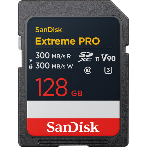 SanDisk Extreme PRO 128GB V90 UHS-II SD cards, 300/300MB/s,V90,C10,U3,UHS-II 8K Video