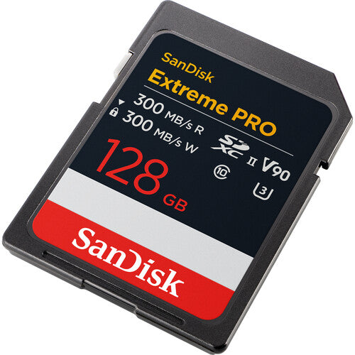 SanDisk Extreme PRO 128GB V90 UHS-II SD cards, 300/300MB/s,V90,C10,U3,UHS-II 8K Video