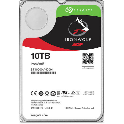 Seagate Ironwolf 10TB 3.5" Hard Drive NAS Drives; SATA 6GB/s Hard Drive