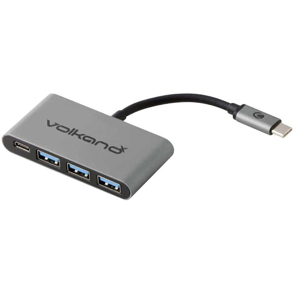 VolkanoX Core Hub series USB Type C to 3x USB 3.0 plus Power - 10cm - Charcoal