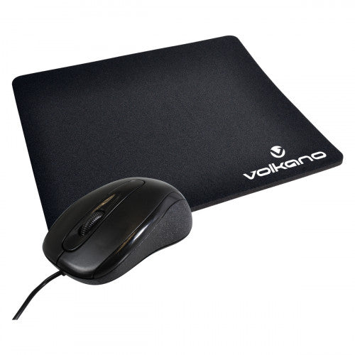 Volkano Slick series wired USB mouse with mousepad combo