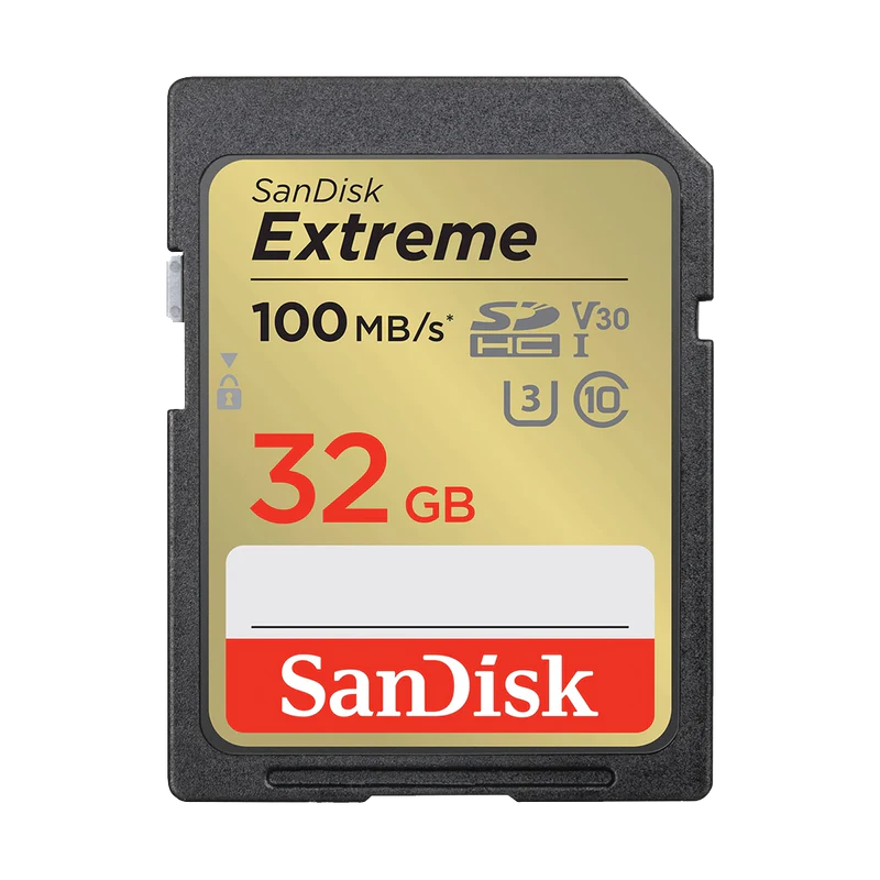 SanDisk Extreme SD UHS I 32GB Card for 4K Video 100MB/s Read & 60MB/s Write