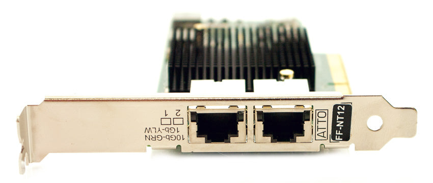 ATTO Dual Channel x8 PCIe to 10Gb Ethernet NIC, Low Profile, RJ45 Interface