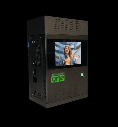 TVU One IP transmitter unit with built-in monitor