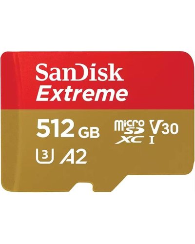 SanDisk Extreme microSD UHS I Card 512GB for 4K Video 190MB/s Read, 130MB/s Write
