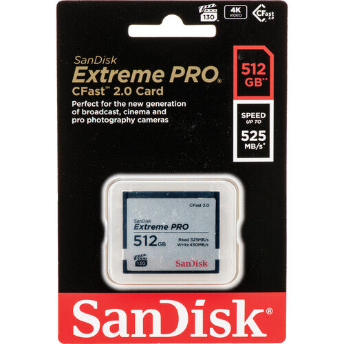SANDISK EXTREME PRO CFAST 2.0 512GB 525MB/S VPG130