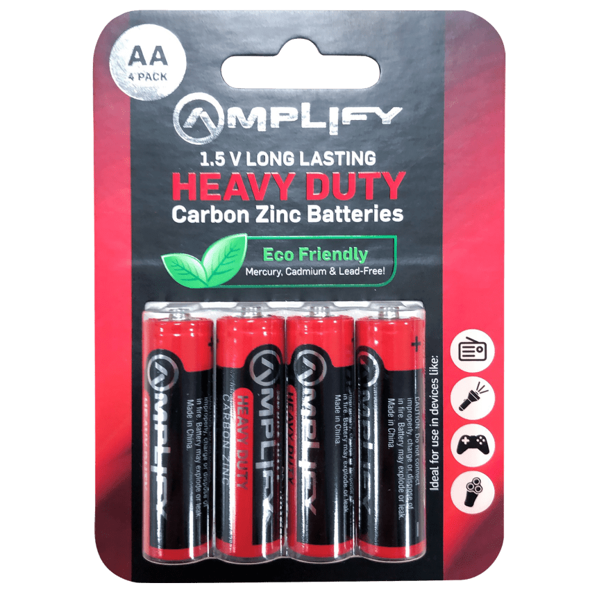 Amplify Heavy Duty AA Carbon Zinc 4 pack Batteries