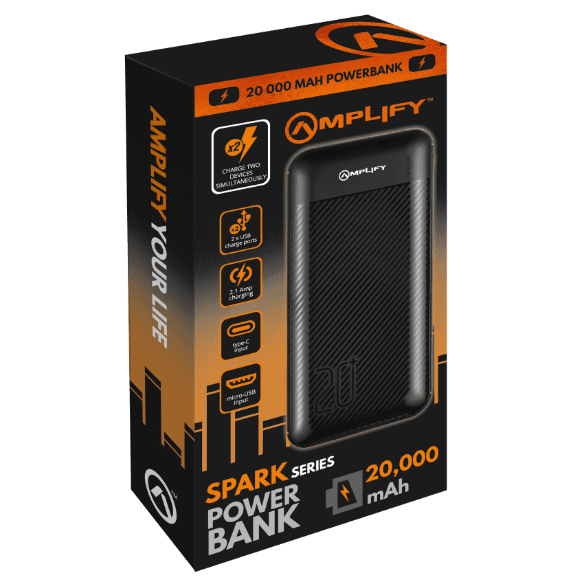 Amplify Spark 20000mAh Series Power Bank - Black