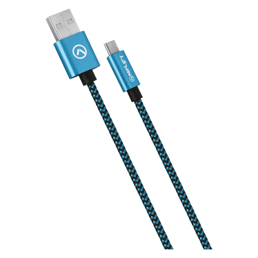 Amplify Linked series Micro USB braided cable - 2meter -  black/blue