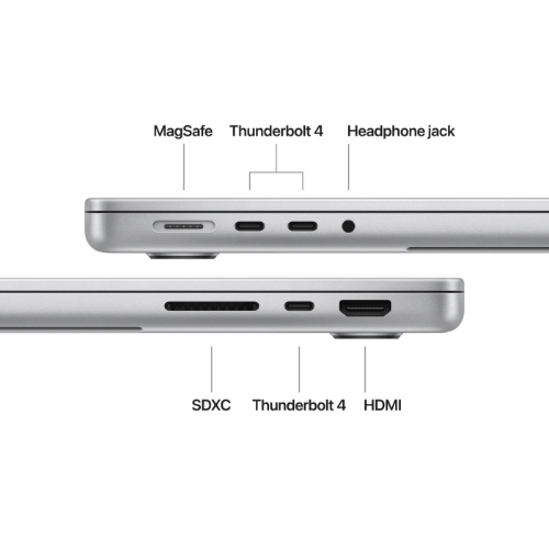 Apple 14-inch MacBook Pro: Apple M4 chip with 10‑core CPU and 10‑core GPU. 24GB. 1TB SSD - Silver