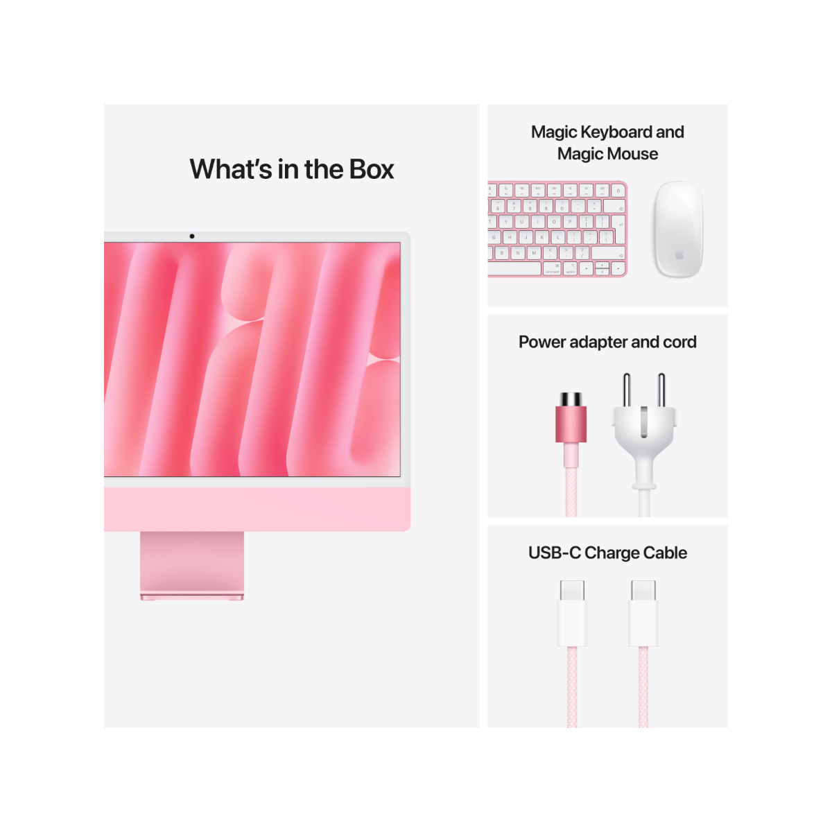 Apple 24-inch iMac with Retina 4.5K display: Apple M4 chip with 10‑core CPU and 10‑core GPU. 24GB. 512GB SSD - Pink