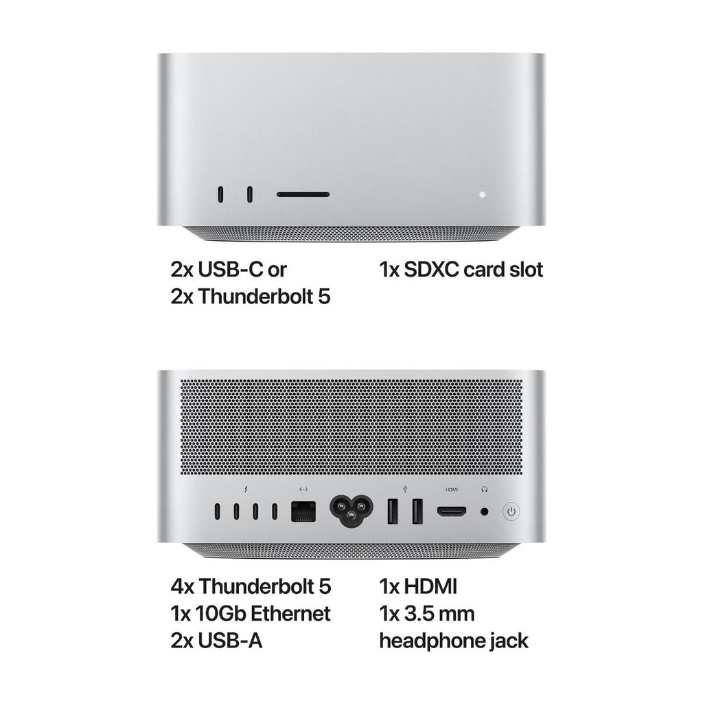 Apple Mac Studio: Apple M3 Ultra chip with 28‑core CPU. 60‑core GPU. 9