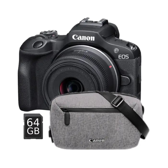 Canon EOS R100 Mirrorless Camera with RF-S 18-45mm Lens Travel Kit