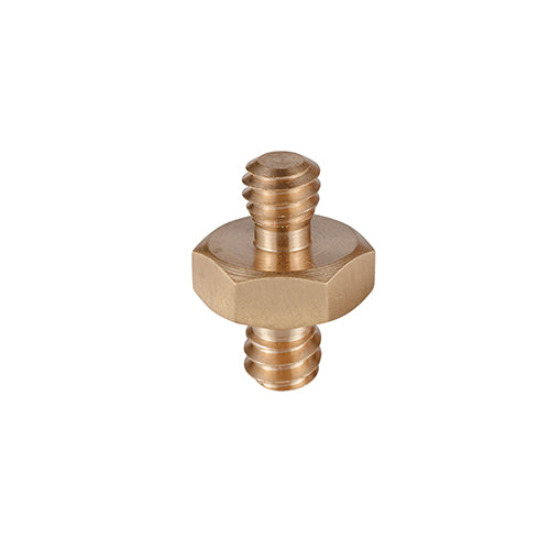 E-Image 1/4" to 1/4" double stud screw adapter brass