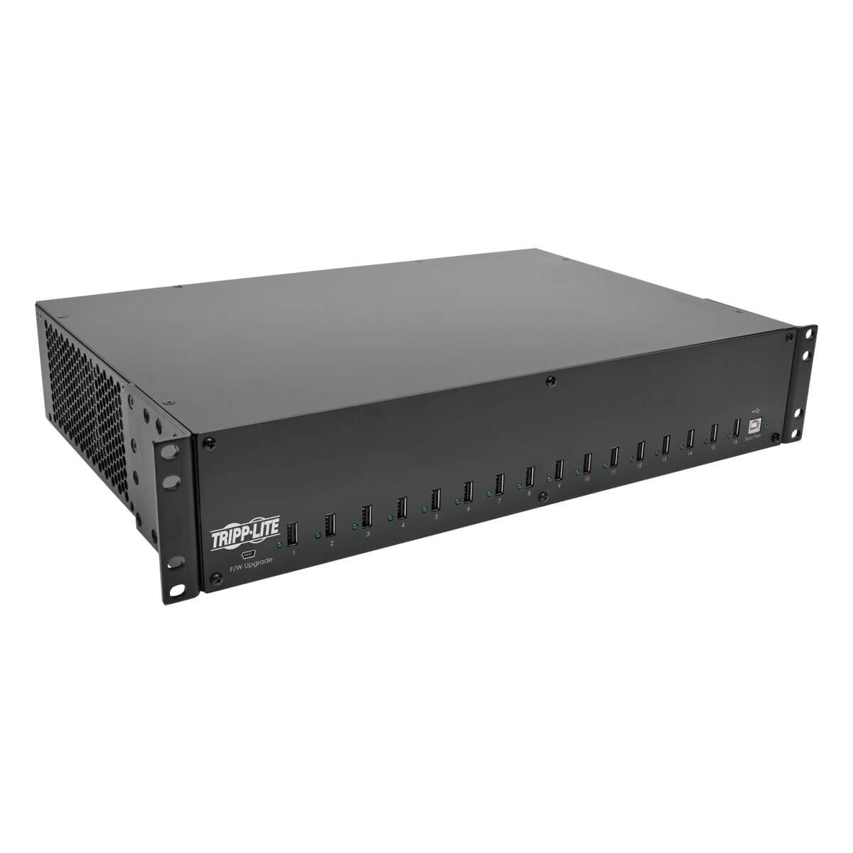 Eaton 16-Port USB Charging Station With Syncing, 230v, 5v 40a (200w) USB Charger Output, 2u Rack-Mount