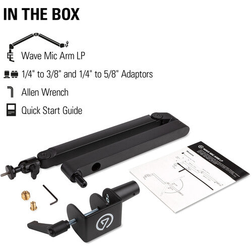 Elgato Wave Mic Arm LP - Low Profile Studio-grade boom arm; 740 mm Horizontal; 70mm desk clearance; 160mm upper arm clearance