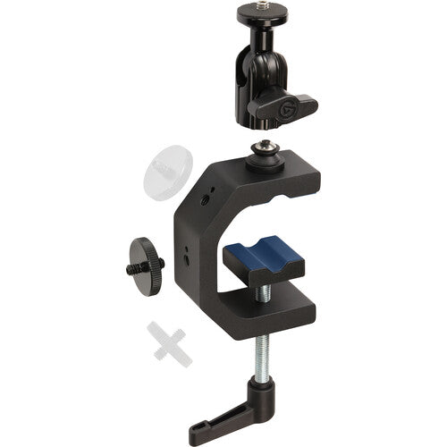 Elgato Heavy Clamp - Heavy-duty G-Clamp; Ball head and four ¼-inch threads; Rubber pad with tube groove.
