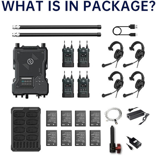 Hollyland Solidcom M1-4BP Full-Duplex Wireless Intercom Solution - Station  with 4 Beltpacks and LEMO Headsets (1.9 GHz)