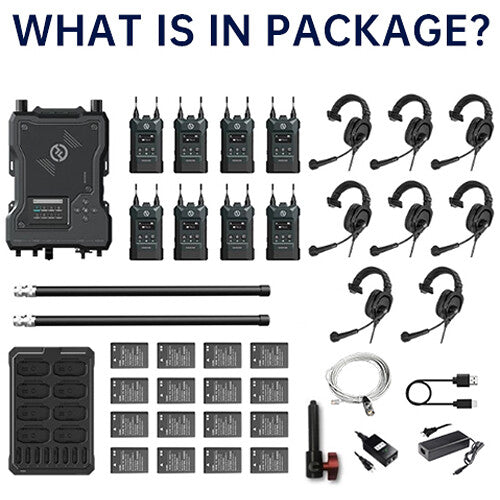 Hollyland Solidcom M1-8BP Full-Duplex Wireless Intercom Solution - Station  with 8 Beltpacks and LEMO Headsets (1.9 GHz)