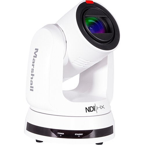 Marshall 4K (UHD60) NDI PTZ Camera with 6.5mm-202mm 30x Zoom – 12G-SDI, HDMI & NDI|HX3 Outputs (White)