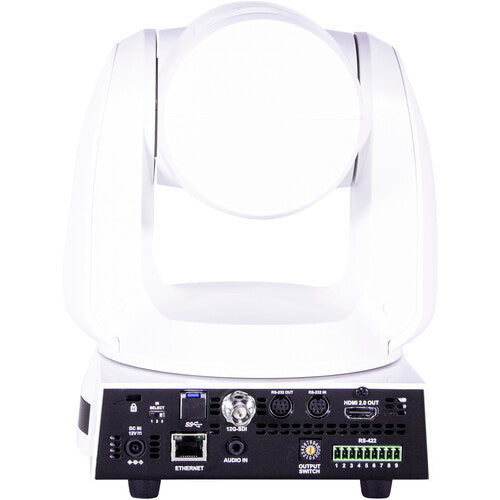 Marshall 4K (UHD60) PTZ Camera with 6.5mm-202mm 30x Zoom Lens – 12G-SDI, HDMI & IP Outputs (White)