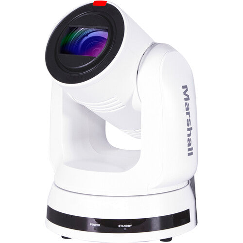 Marshall 4K (UHD60) PTZ Camera with 6.5mm-202mm 30x Zoom Lens – 12G-SDI, HDMI & IP Outputs (White)
