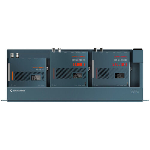 Science Image Rack Mount Shelf 1RU with Power Supply. For 1~3 Convertors (FLOW2, STUDIO 2 or NDI HD MINI in any combination)