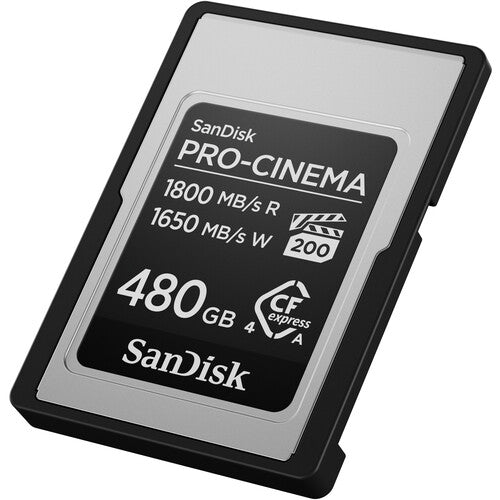 SanDisk PRO-CINEMA CFexpress Type A Card, 480GB, Up to 1800MB/s read speed, up to 1650MB/s write speed