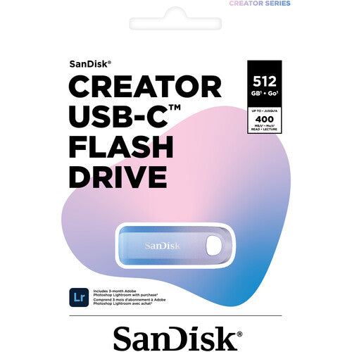 SanDisk Creator USB Type-C Flash Drive, Up to 400 MB/s R 512GB