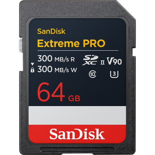 SanDisk Extreme PRO 64GB V90 UHS-II SD cards, 300/300MB/s,V90,C10,U3,UHS-II 8K Video