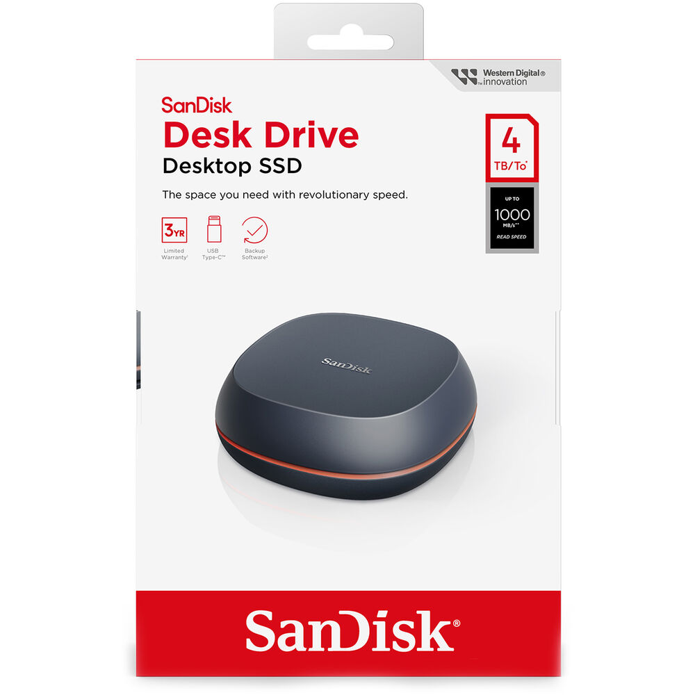 SanDisk Desk Drive - 4TB Up to 1000 MB/s Read & Write Speeds