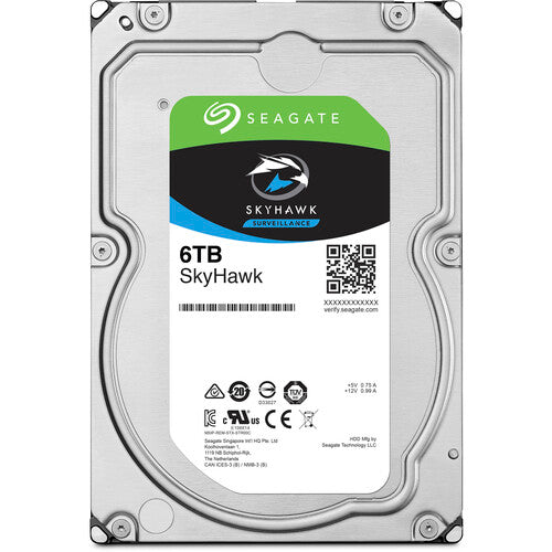 Seagate ST6000VX009  Skyhawk 6TB 3.5" HDD Surveillance Drives; SATA 6GB/s