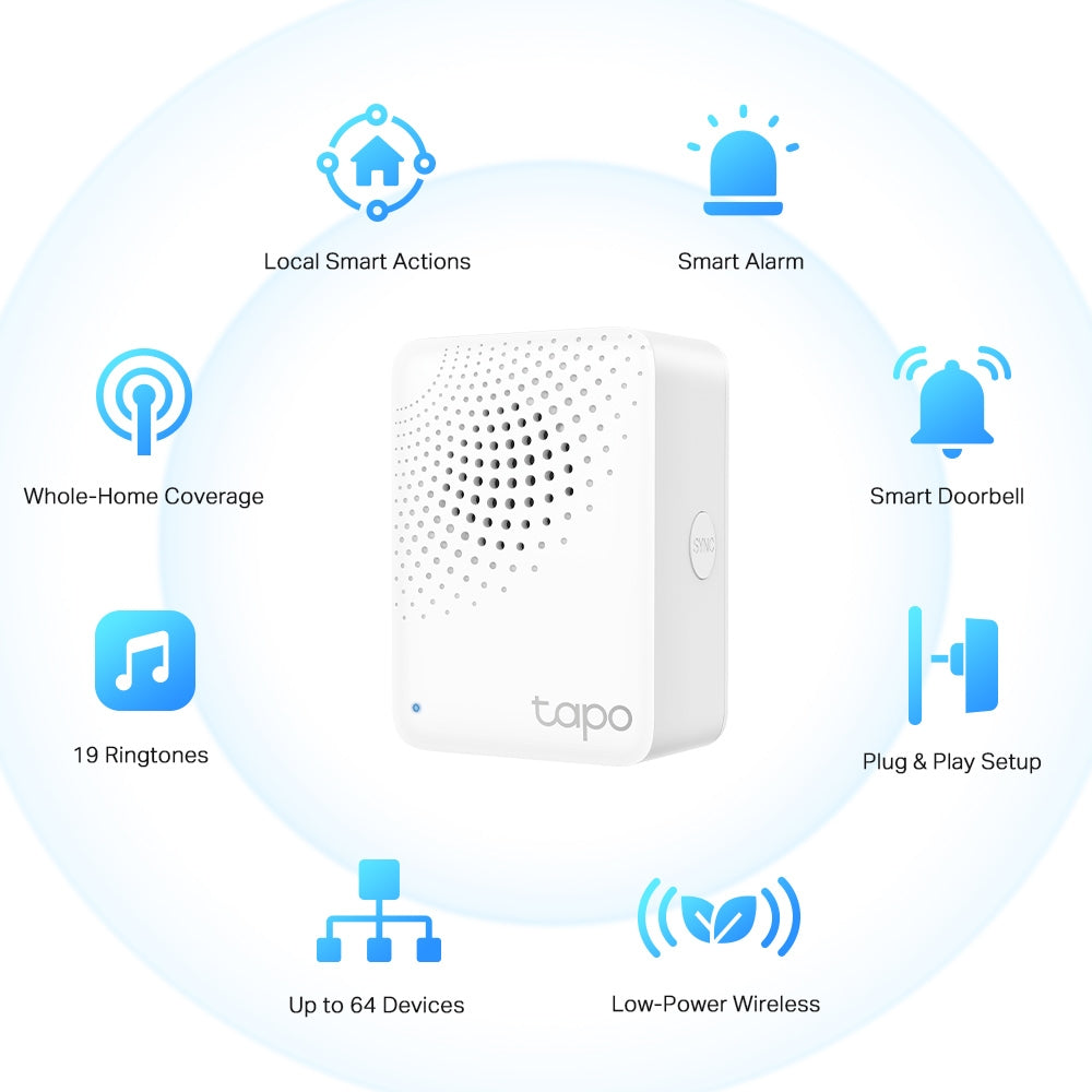 TP-Link Tapo H100 Smart Wi-Fi 868MHz Hub with Chime