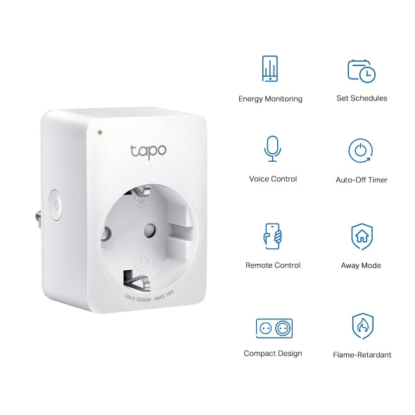 TP-Link Tapo P110 13A 2 Pin Shuco Smart Wi-Fi Plug Power Monitoring