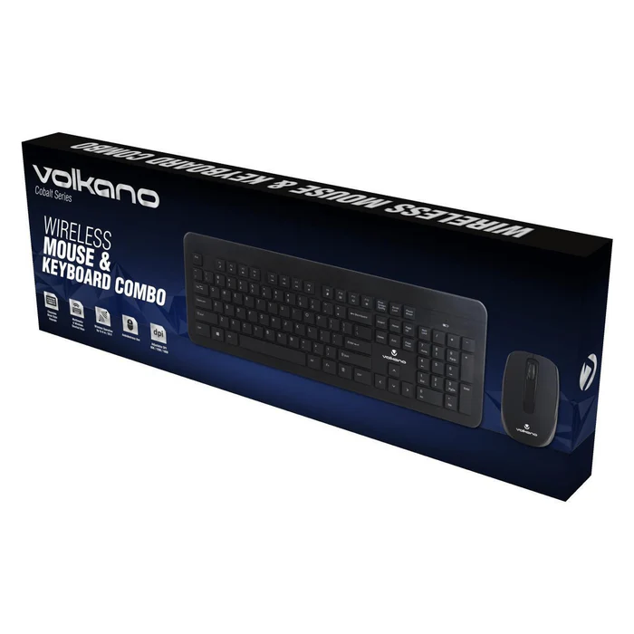 Volkano Cobalt series wireless keyboard mouse combo choc keys 1600dpi