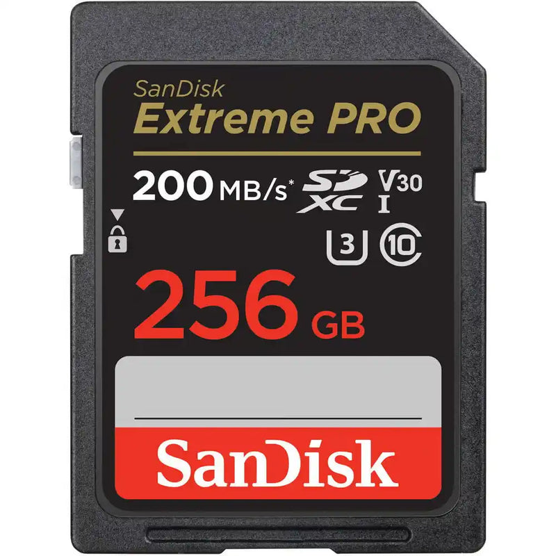 SanDisk Extreme Pro SD UHS I 256GB Card for 4K Video 200MB/s Read & 140MB/s Write