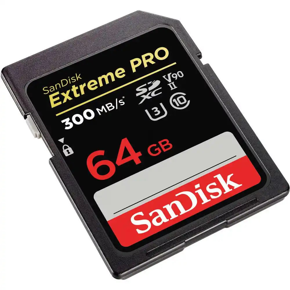 Sandisk EXTREME PRO 64GB SDXC MEMORY CARD 300MB/S, UHS-II, CLASS 10, U3, V90