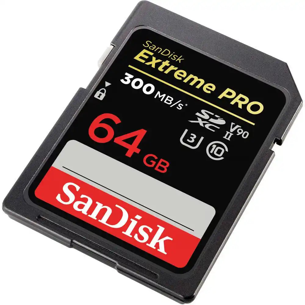 Sandisk EXTREME PRO 64GB SDXC MEMORY CARD 300MB/S, UHS-II, CLASS 10, U3, V90