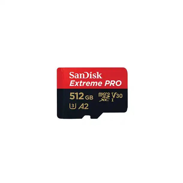 SanDisk Extreme Pro microSD UHS I Card 512GB for 4K Video 200MB/s Read, 140MB/s Write