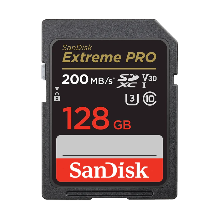 SanDisk Extreme Pro SD UHS I 128GB Card for 4K Video 200MB/s Read & 90MB/s Write