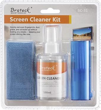 Brateck 100ml Screen Cleaner With Pearl Cloth, Soft Brush