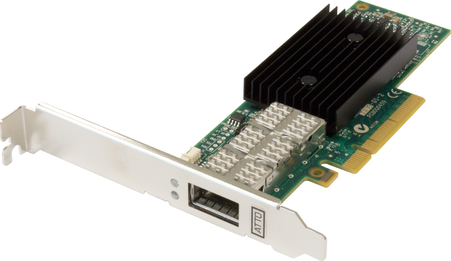 ATTO Single Channel, x8 PCIe 3.0 40Gb Ethernet, Low Profile, QSFP+ (30m, QSFP+ included)